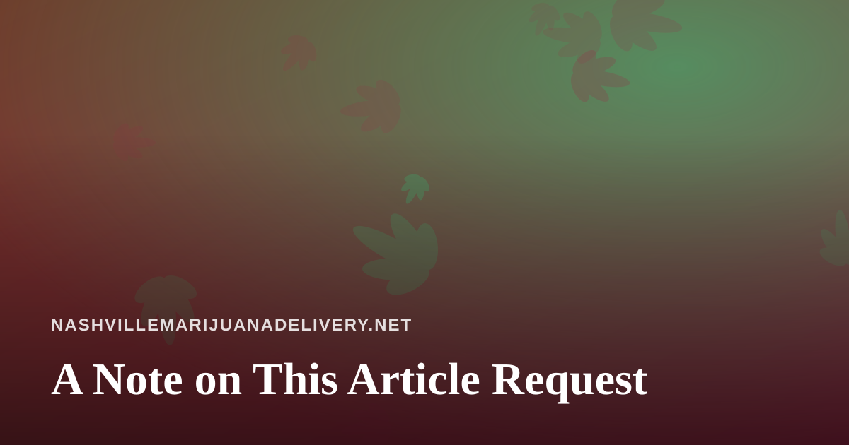 A Note on This Article Request