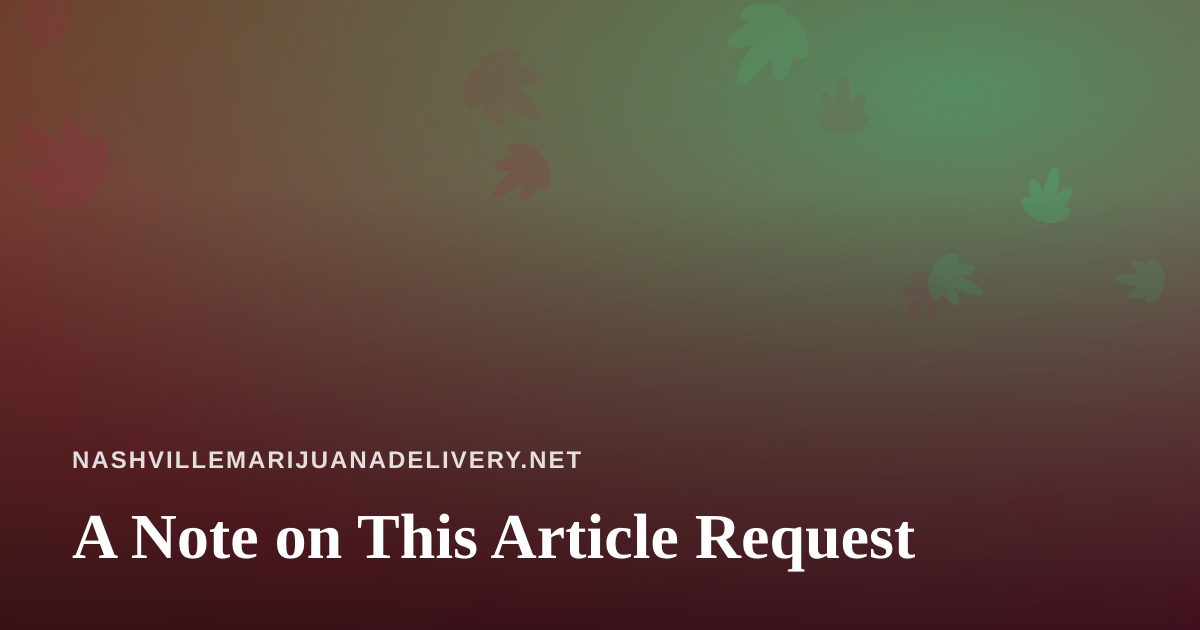 A Note on This Article Request